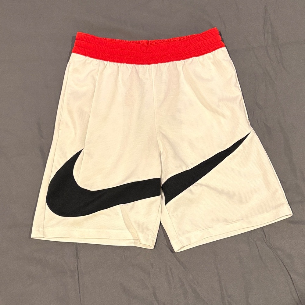 Nike Kids Red and White Shorts